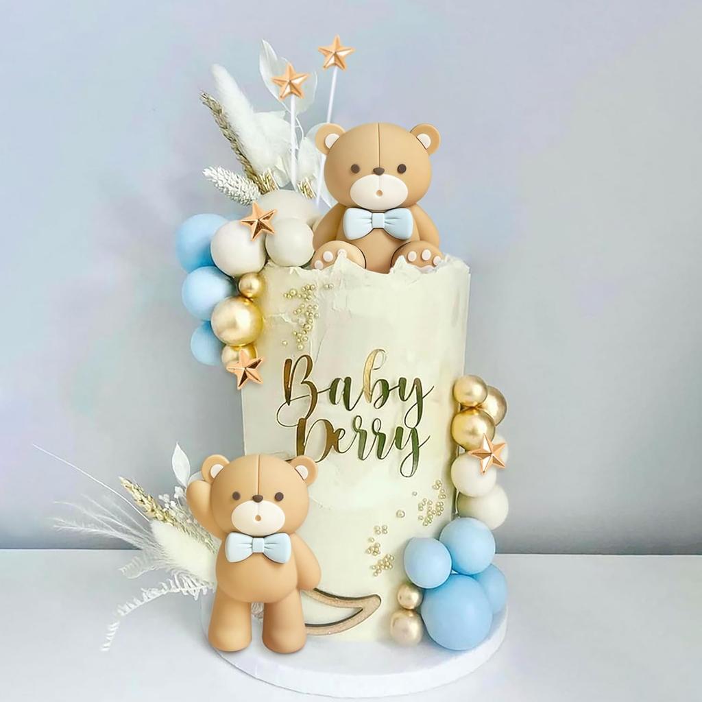 Luxury Bear Cake Decoration Baby Bear Baby Shower Cake Topper Bears Train Cake Decoration Baby Shower Birthday Cake Decoration