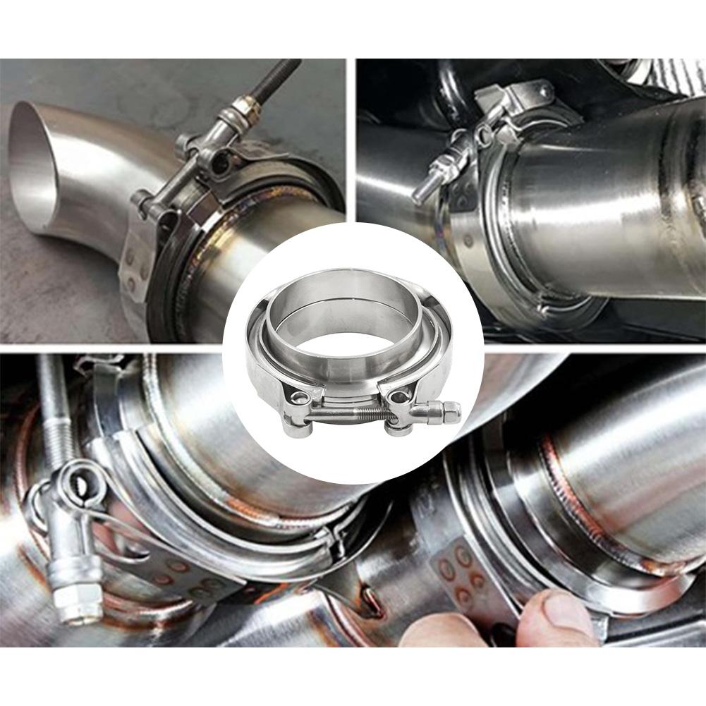 304 Stainless Steel Exhaust Pipe Connector V Flange Clamp for Auto Parts Compatible with Turbocharged Engines and Mufflers