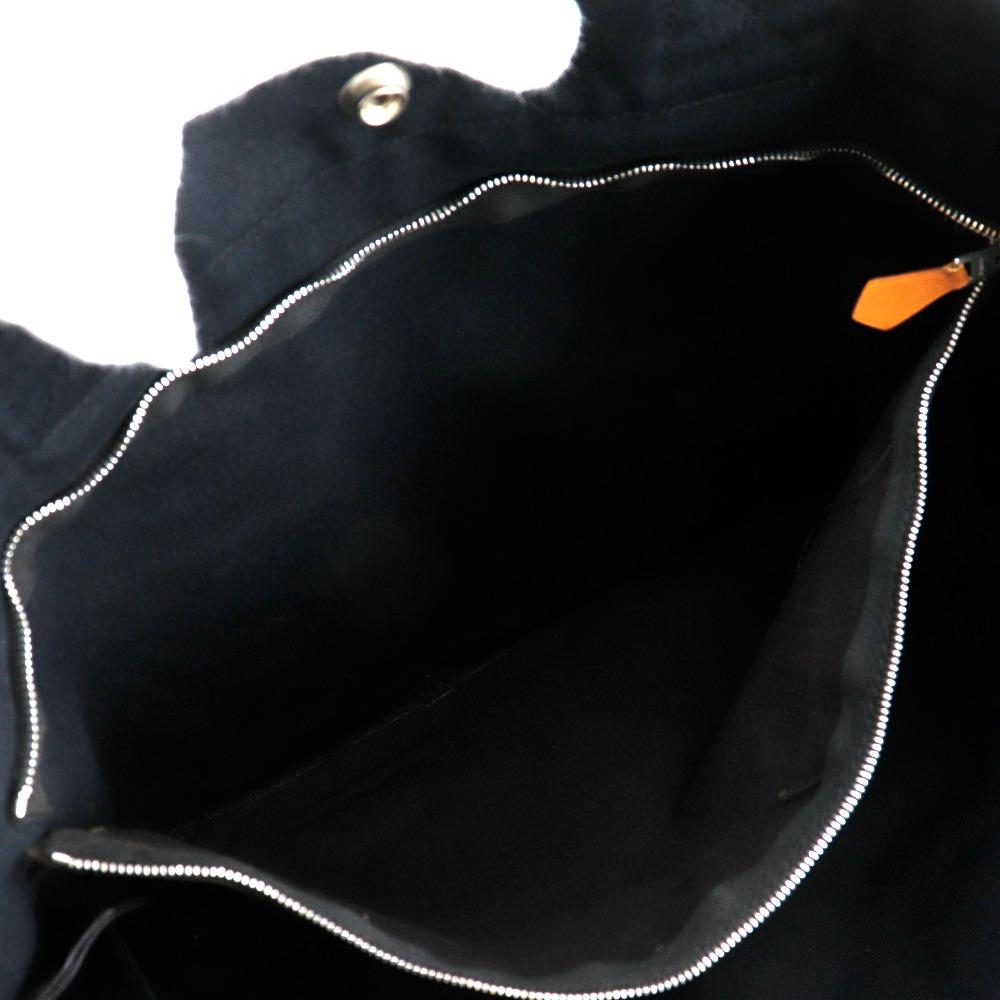 Hermes Fourre ToutMM Handbag Tote Bag Black Cotton Unisex Used