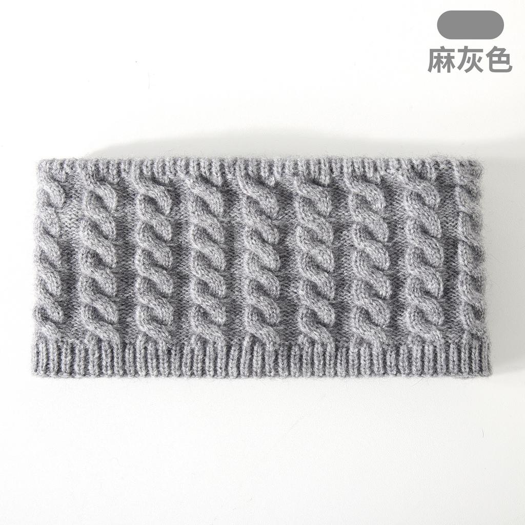 Autumn and Winter Knitted Hat, Scarf, Touch Screen Gloves, Headband, Four-piece Set, Double-layer Velvet Thermal Knitted Hat.