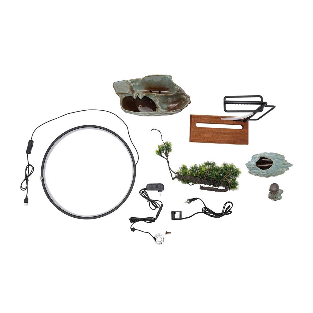 BYMAOCAR Keramiska Buddha Vattenfontäner, M/ LED-ljus för Feng Shui Rikedomstillväxt M/ Dimma för Meditation för Inomhusdekor