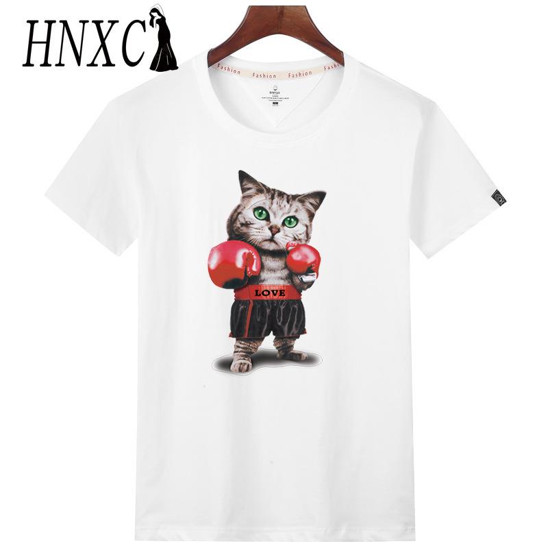 Футболка с коротким рукавом из хлопка HNXC мужская модная свободная рубашка с коротким рукавом и принтом Сострадательная рубашка S белый 980₽