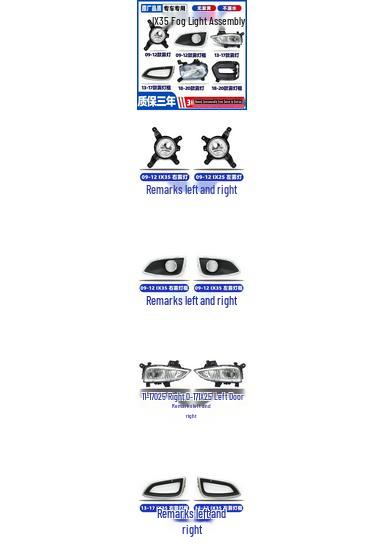 Front Fog Light Assembly for Hyundai IX35 09-20 Models: Anti-Fog Light Frame and Cover Pair Left & Right + Set