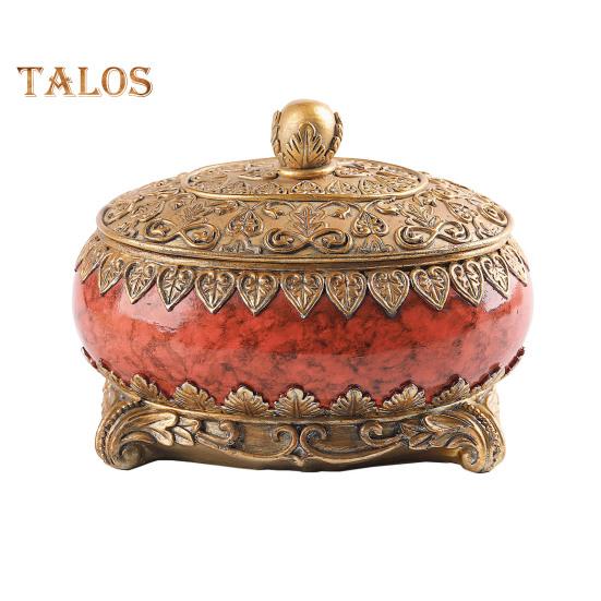 

Винтажная шкатулка для украшений с крышкой, большой емкости, пылезащитная, элегантный декоративный органайзер, овальная шкатулка для безделушек красный