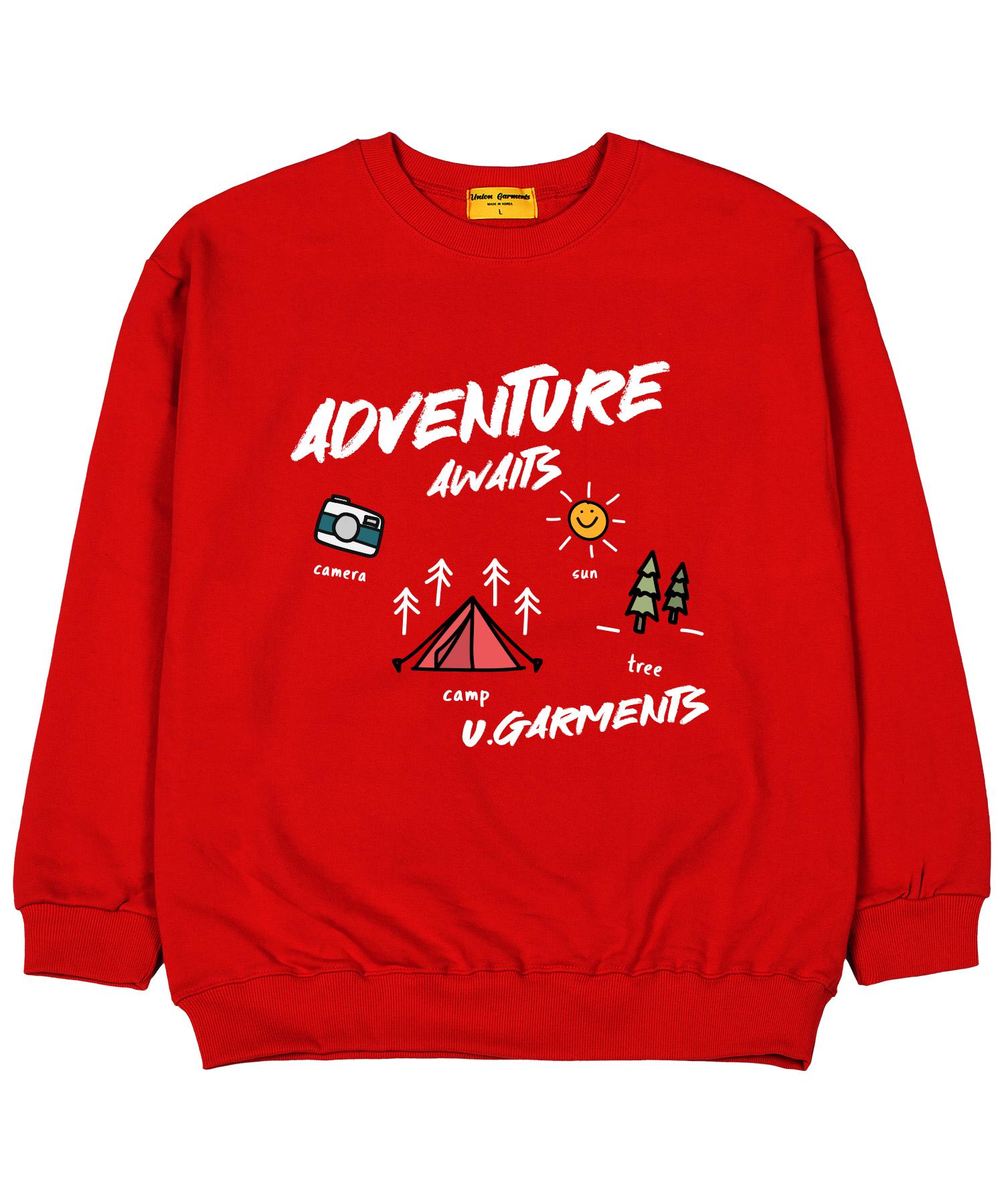 Union Garments Ждет Кемпинг Французский Терри Оверсайз Толстовка Красная M