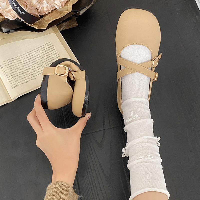 Soft-soled single shoes women's new round-headed gentle fairy flat-soled Mary Jane shoes