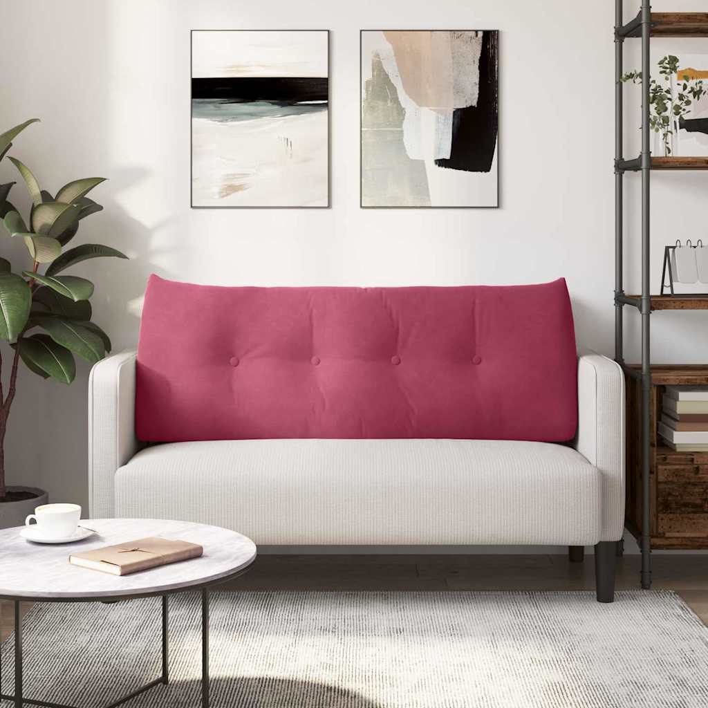 Back Cushion Burgundy Red 120 X 24 X 50 Cm Velvet