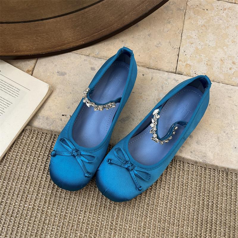 

Женские туфли Мэри Джейн на внутренней платформе для женщин Модные туфли-лодочки с бантом-бабочкой и кристаллами 35 синий