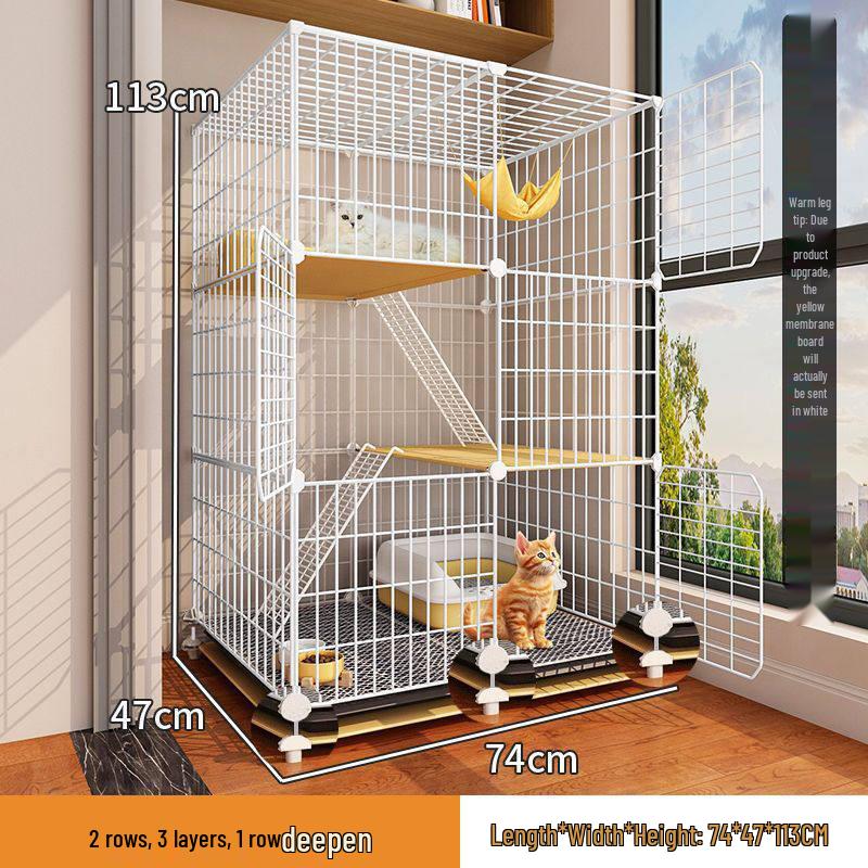 Indoor Cat Villa: Spacious Cage with Integrated Toilet and Bed