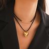 Vintage Black Velvet Love Heart Pendant Necklace for Women 2026 Trend Elegant Adjustable Chain Choker Aesthetic Wedding Jewelry