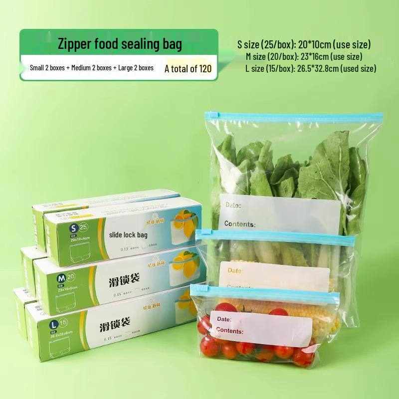 Zesílené mrazicí sáčky se zipovým uzávěrem pro domácí skladování potravin