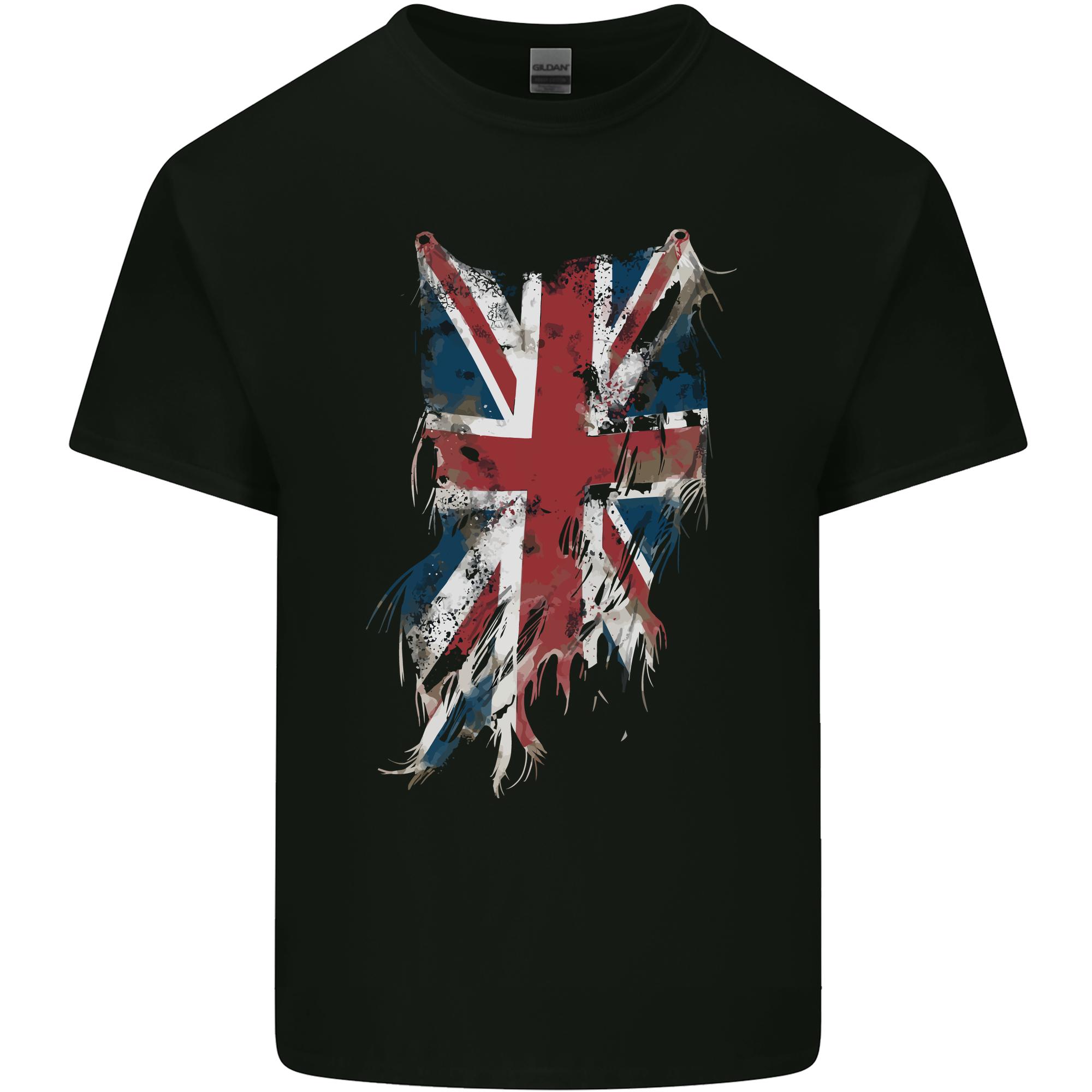 Distressed Union Jack Flag GB British UK Unisexs Light Cotton TShirt S