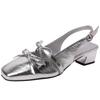 Versatile flow square head bow word with bag head sandals women's new light mouth with skirt sandals