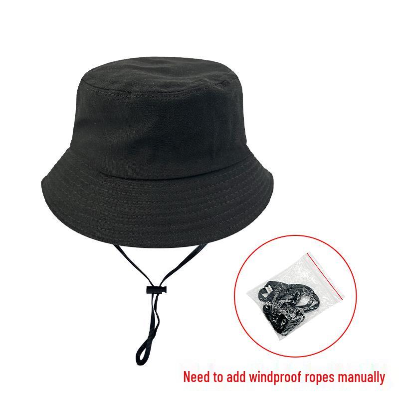 Children's Adjustable Solid Color Cotton Bucket Hat - European & American Style for Boys and Girls