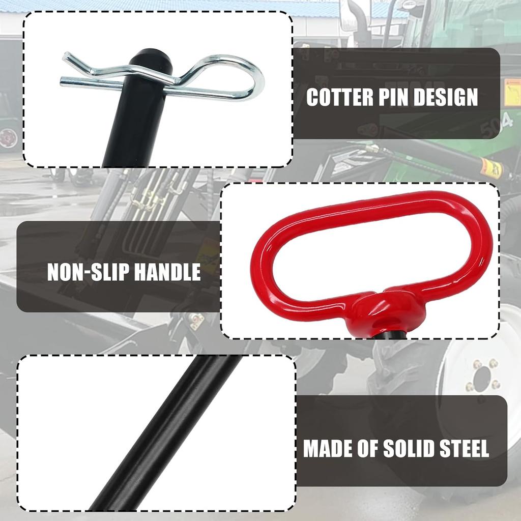 2Pcs Lawn Mower Trailer Hitch Pin 3/8 X 4 Inch Trailer Gate Pin, Heavy Duty Towing Hitch Pin With Rubber Coated, Garden Tractor Trailer Hitch Pin For