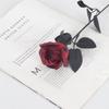 Black and White Roses Artificial Black Roses Fake Flowers Long Stem with Leaves Home Decor Cemetery Roses DIY Cemetery Flowers