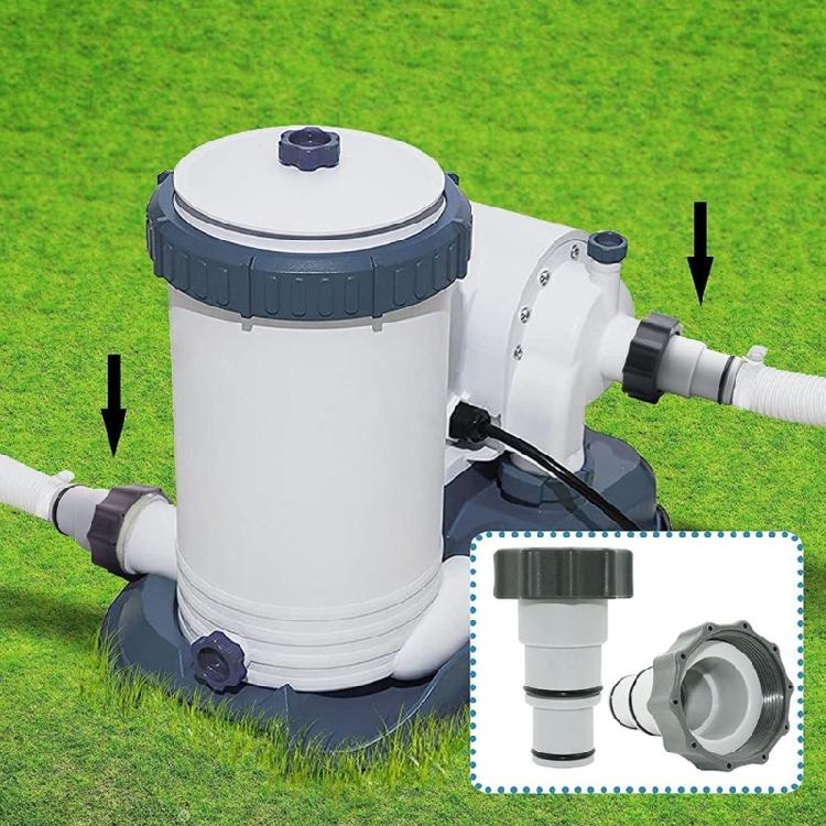 Pool Hose Reducers 1.5inch To 1.25inch Threaded Adapters with Clamps Washers Suitable for Above Ground Pool Pump Hoses