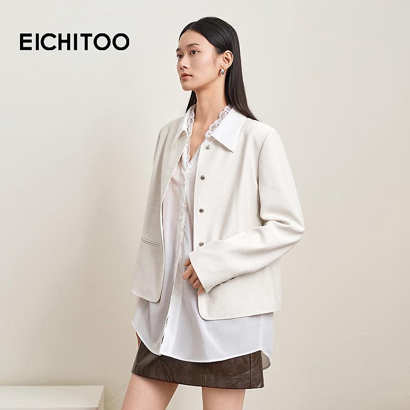 EICHITOO Linen Blend Casual Short Jacket