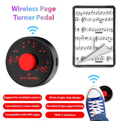 Wireless Page Turner Pedal Portable Mini Music Page Turner for Tablets Smartphones Multimedia Remote Control Devices Silent Foot