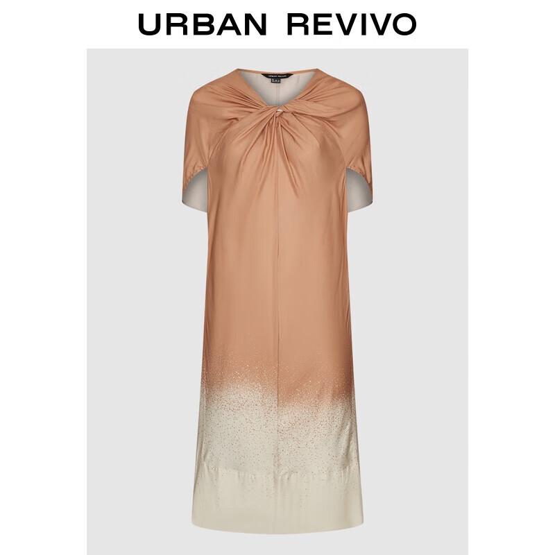

UR Women s Autumn Twist Gradient Short Sleeve Midi Dress S