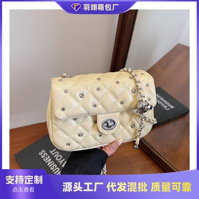 New Fashionable Versatile Chain Small Square Bag Summer Rhombus Shoulder Messenger Bag Women