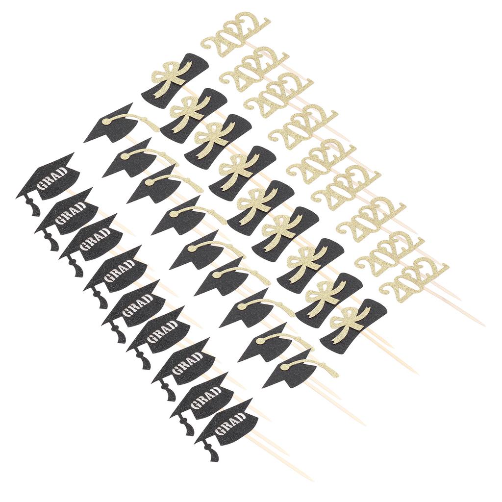 Graduation Cake Toppers Exquisite Beautiful Bachelor Hat 2022 Numbers Diploma Design Graduation Cake Inserts