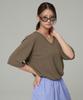 SAAI Loose Fit V-Neck T-Shirt Khaki