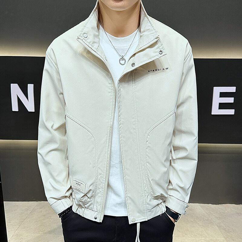 Men's Stand-up Collar Jacket Spring New Casual Trend Fashionable Versatile Work Jacket Fashion Handsome Top