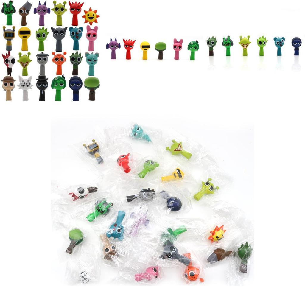 24 Unique Q Version Rhythm Box Office Figurines Music Game Cake Baking Toys Pvc