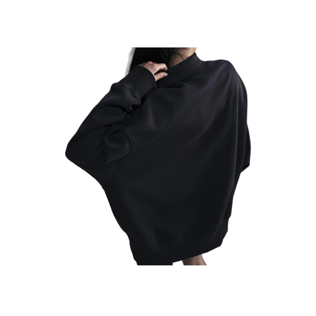 Nike Sportswear Phoenix Fleece Logo Pattern Loose Long Sleeve Sweatshirt Women Sweatshirt Black FZ3208-010