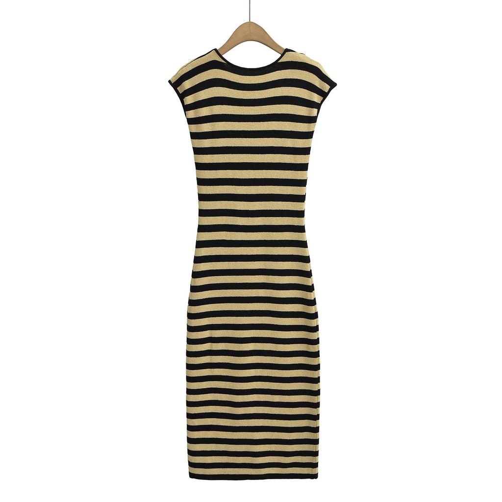 Women's Spring 2025 Striped Slim Fit Knit Dress