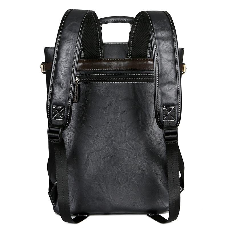 Reißverschluss Leder Rucksack Retro Leder Rucksack Computer Große Kapazität Reise Tasche Hohe Qualität Rucksack
