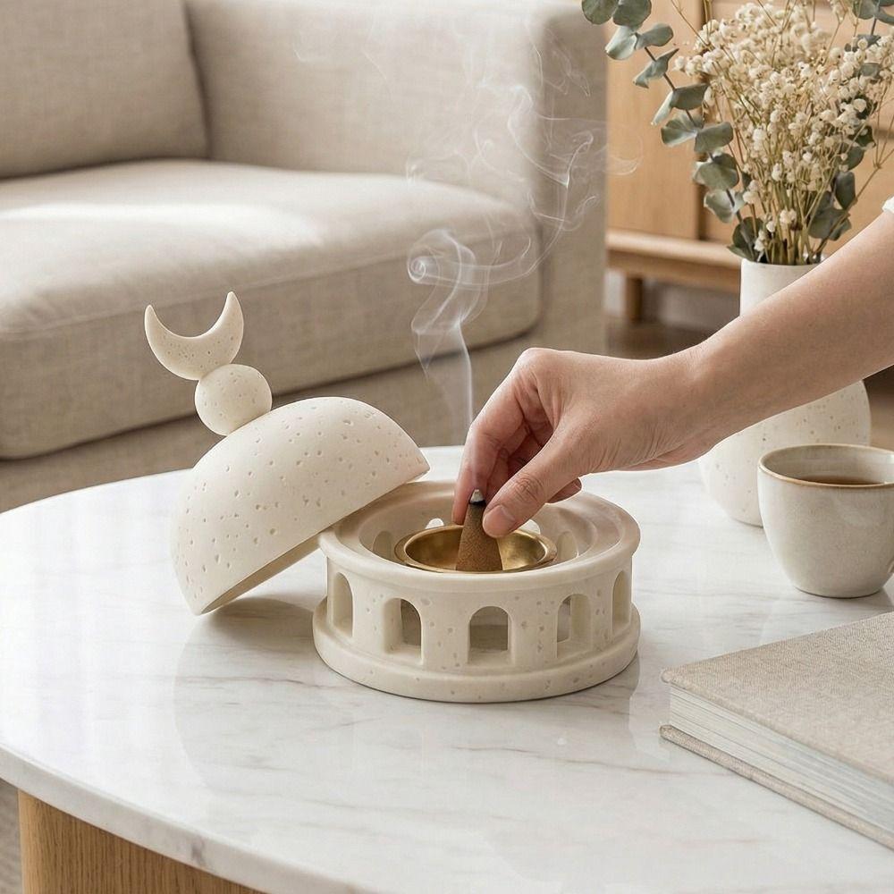 Architectural Style Ramadan Aromatherapy Cup Castle Shape Eid Desk Ornament  Living Room