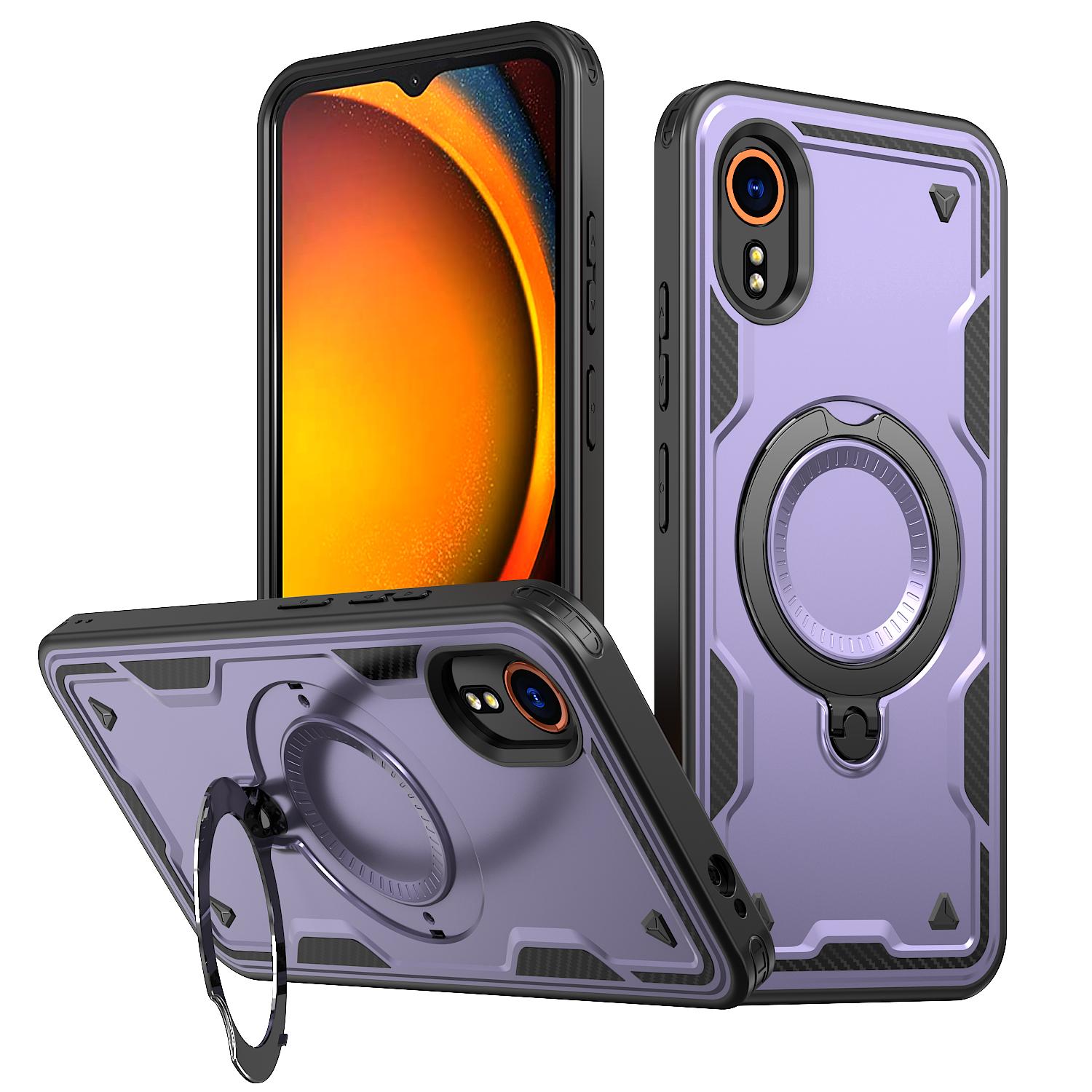 

Чохол для Samsung Galaxy Xcover 7 Armor Ударостійкий 360° Обертовий Магнітний Металевий Тримач-підставка ТПУ Рамка Жорстка Пластикова Кришка для Телефона For Galaxy XCover7 фіолетовий