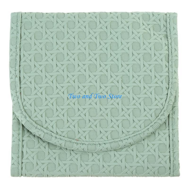 HX6F Versatile Jewelry Case Roll Portable Storage Box for Necklaces/Earrings/Rings/Bracelet/Watch Foldable Travel S зелёный