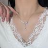 S925 Sterling Silver Collarbone Necklace Link Chain for Girls Summer Shell Pearl Moissanite Pendant Light Luxury Style