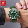 OLEVS Orologi Automatici da Uomo Lusso Top Brand Serie Subacquea Ghost Verde Cinturino in Silicone Orologio Meccanico Originale