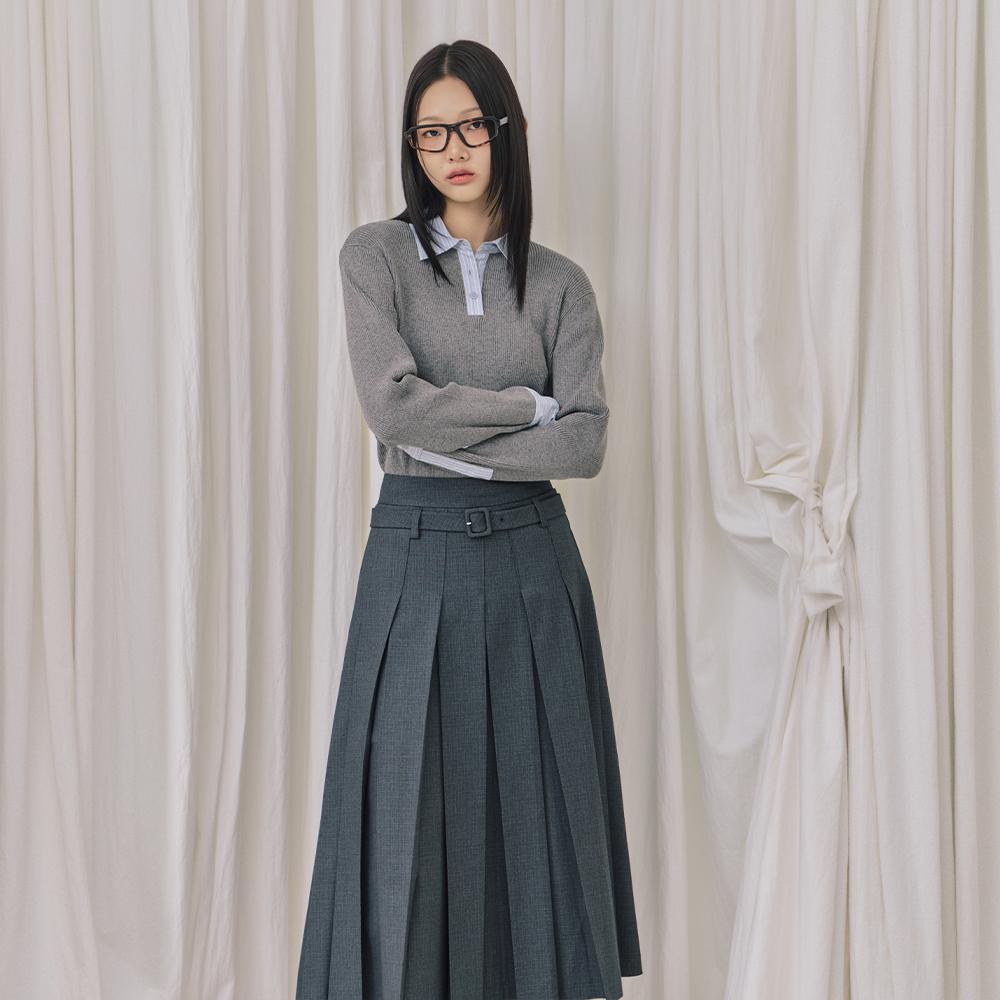 Rap Belt Set Pleated Long Skirt Ar3Ws863