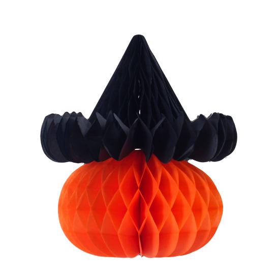 Honeycomb Halloween Hanging Decorations Ghost Spider Pumpkin Witch Bat Paper Honeycomb Centerpieces for Indoor Window Haunted House Decor