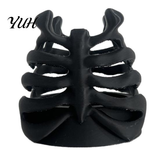 Halloween Desk Decor Skeleton Ribcage Bone Pen Holder, 3D Printed Pencil Cup, Multi-layer Separator Gothic Organizer for Pens Pencils Makeup чёрный