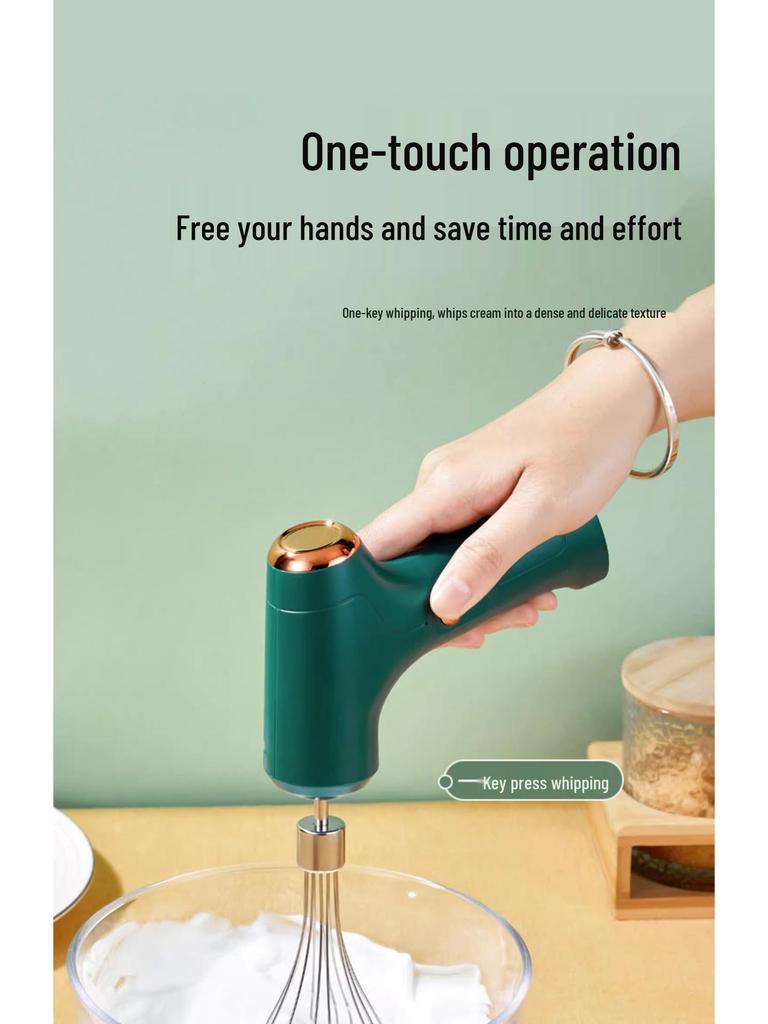 Cordless Automatic Electric Egg Beater & Handheld Whisk for Baking