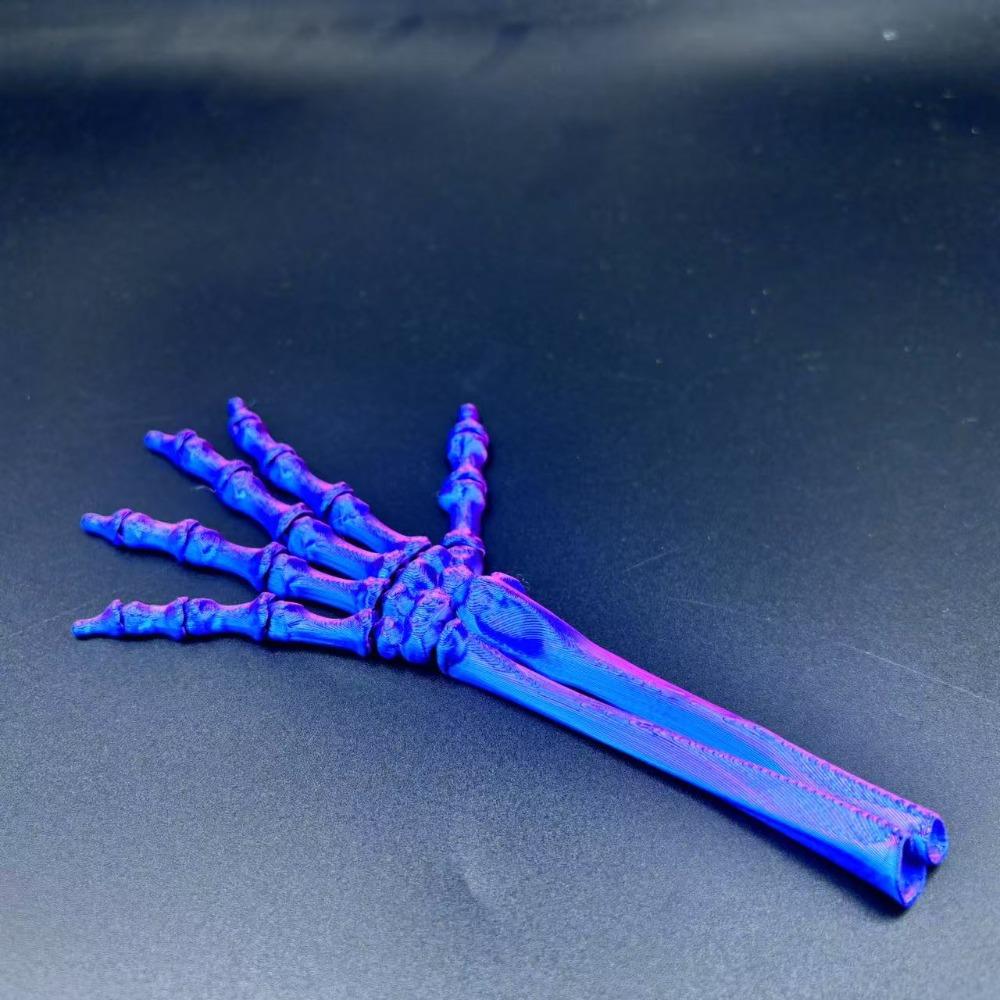 2KS Hrozné PLA 3D tištěné ozdoby lebky 7 barev umělá simulovaná kostra dlaň Halloweenská lebka ruka stolní ozdoba