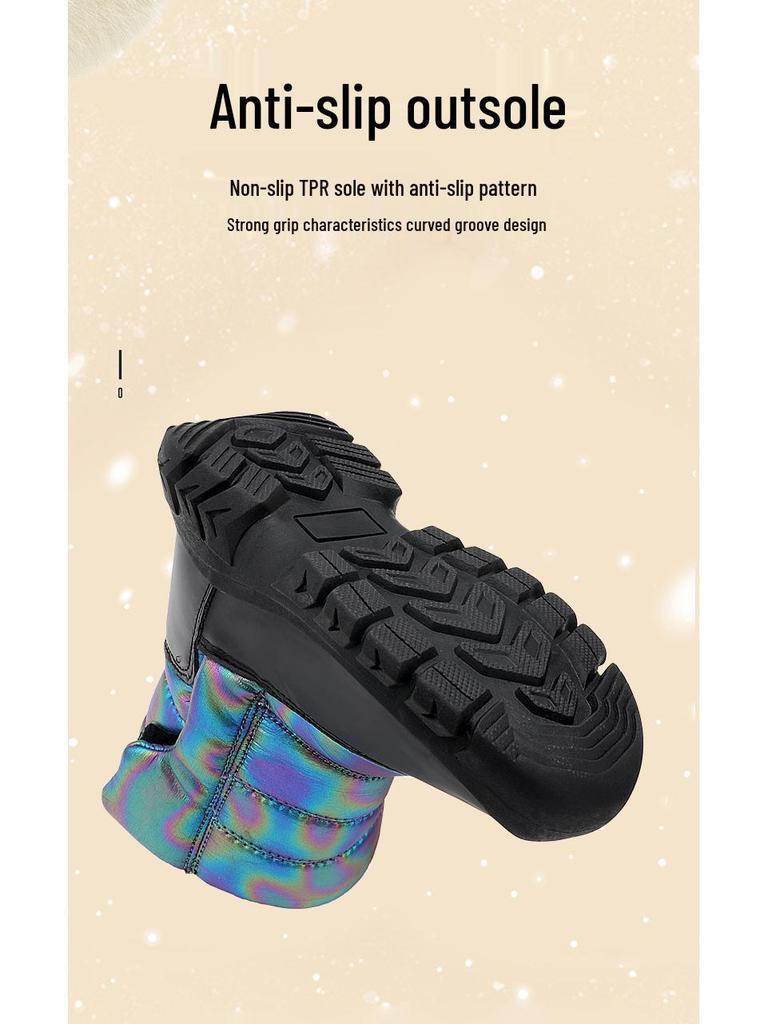 Kids' Winter High-Top Waterproof Snow Boots with Thick Velvet for Warmth