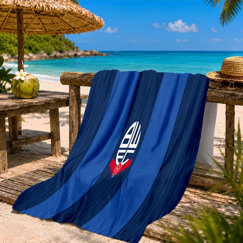 Bolton Wanderers Crest Design Beach Towel Microfiber Beach Towel, Lightweight and Quick-Dry, for Summer Travel, Swimming Pool Fan Birthday Gift