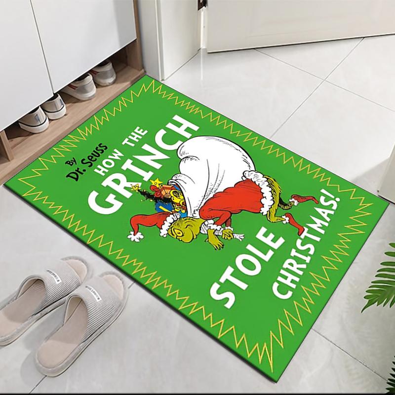 Grinch Printed Carpetrugfor Office Chair Living Room Bedroom Kitchen Room Decor Gifts