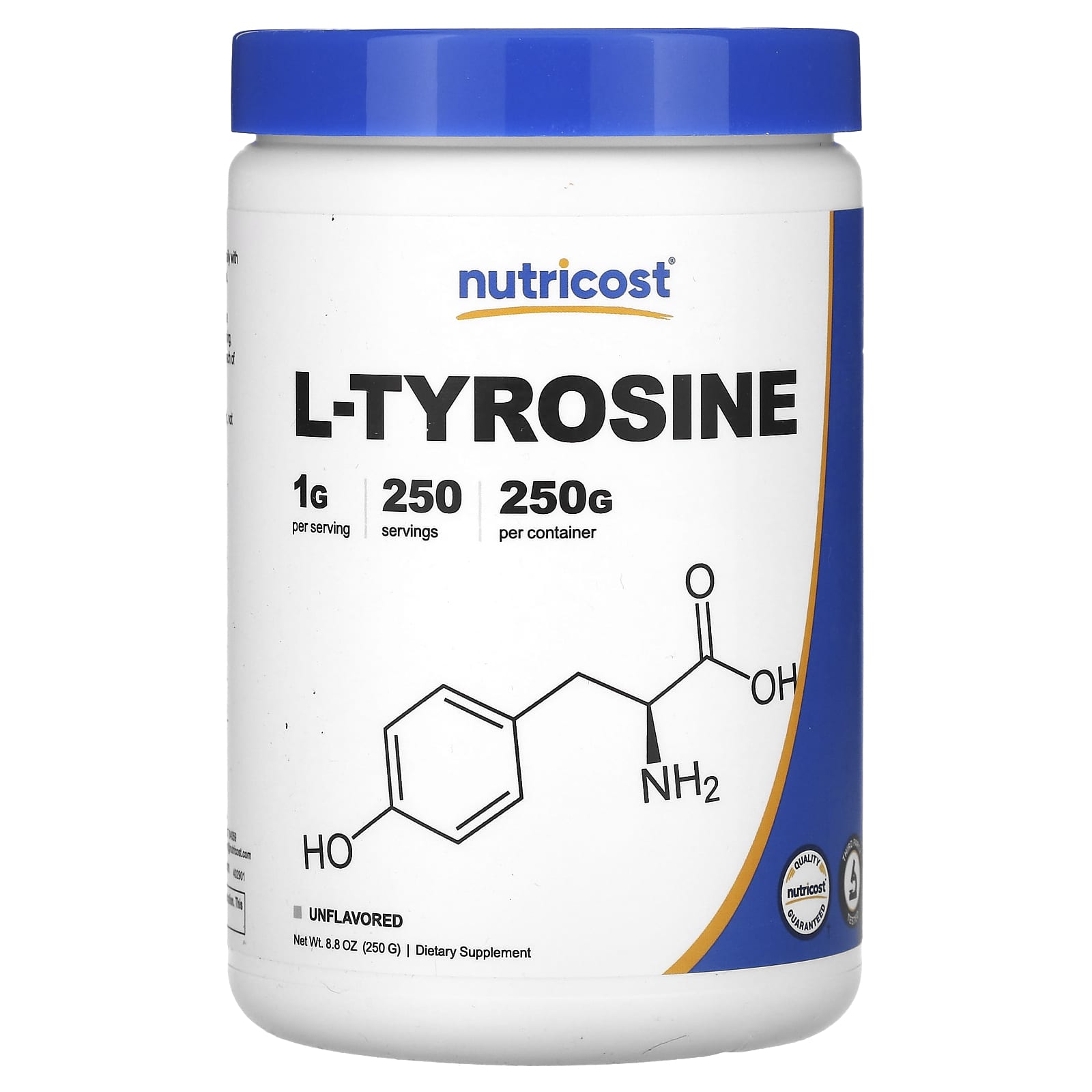 

L-Tyrosine, Unflavored, 250G(8.8Oz)