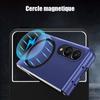 Hoesje voor Samsung Galaxy Z Fold 8, Schokbestendige Bescherming met Magnetische Ring - Marineblauw