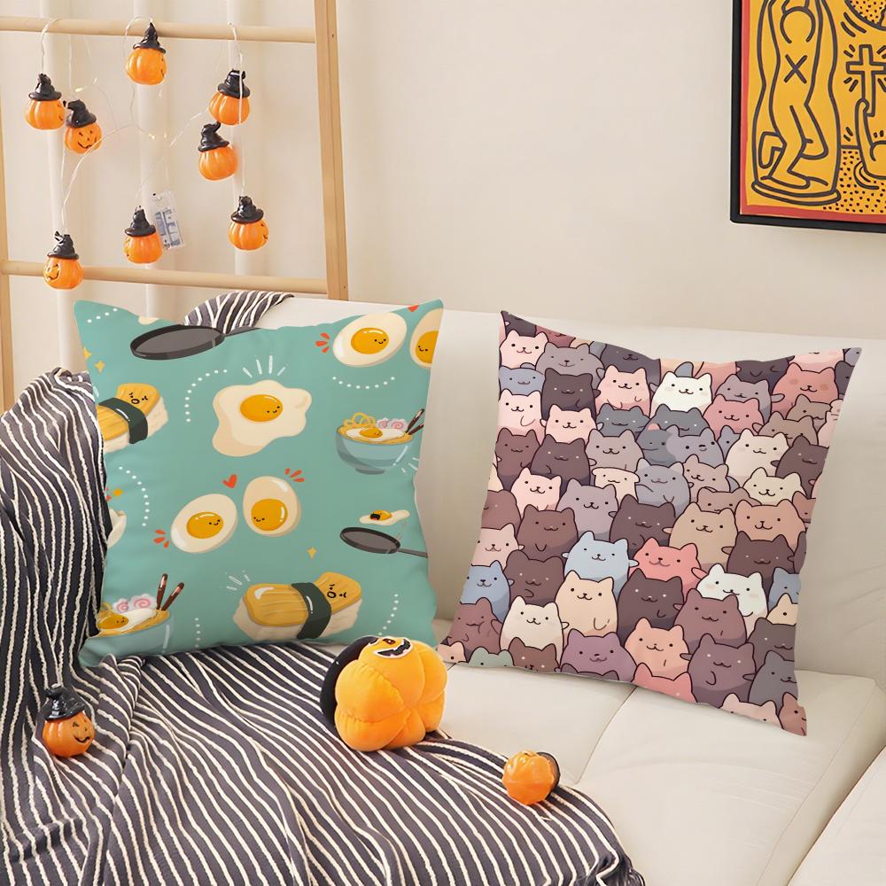 Summer Animal Plant Floral Decorations 2 Pillow Case Natural Linen Pillow Case Double-Sided Decor Sofa Pillowcase Home Decor