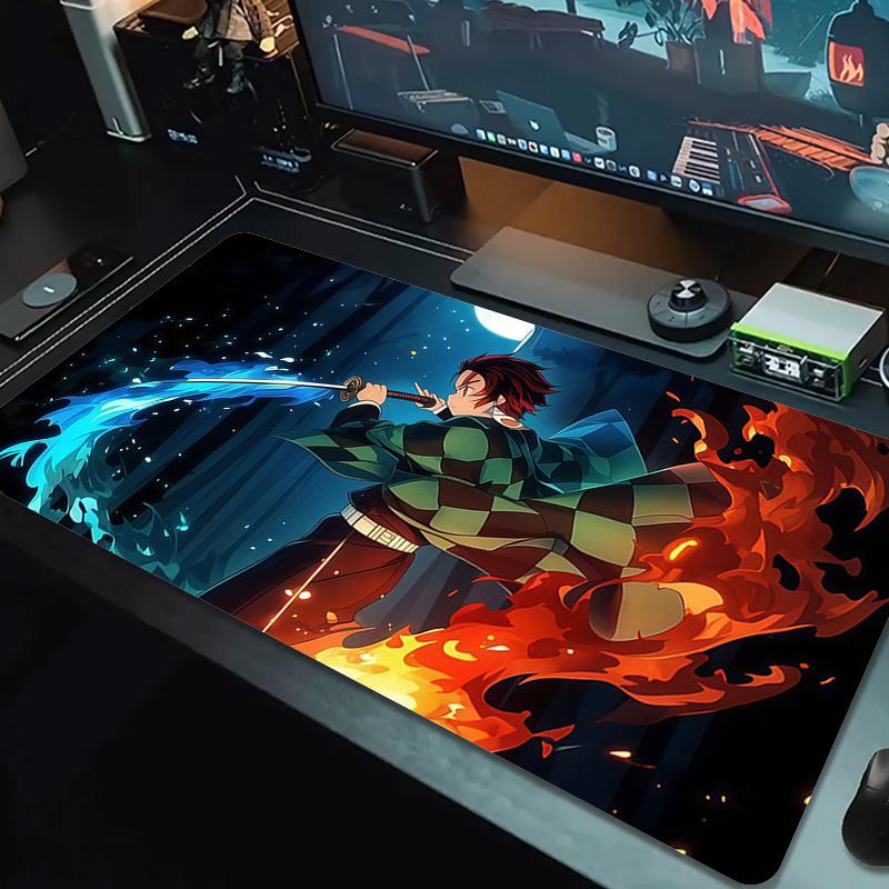 Demon Slayer Kimetsu no Yaiba Print Cushion Non-slip Laptop Tablet Big Mousepad XXL Mat Mini PC Playmat With Lock edge