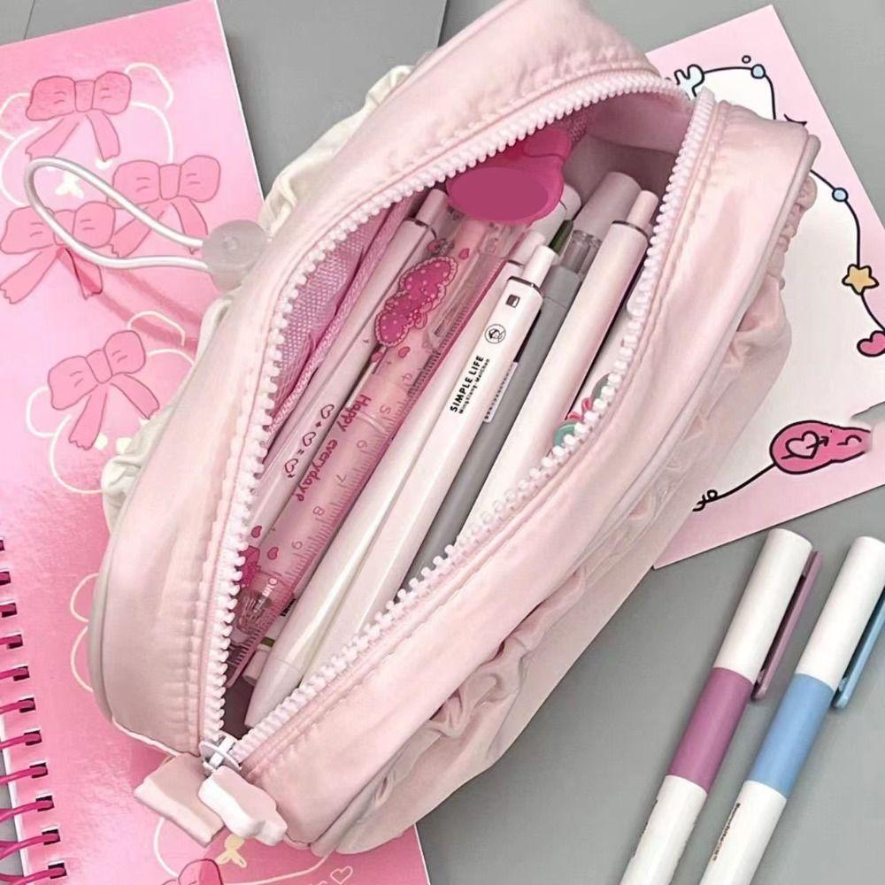 Multi Layered Stationery Storage Bag Large-capacity Pen Bag Fashion Stationery Organizer